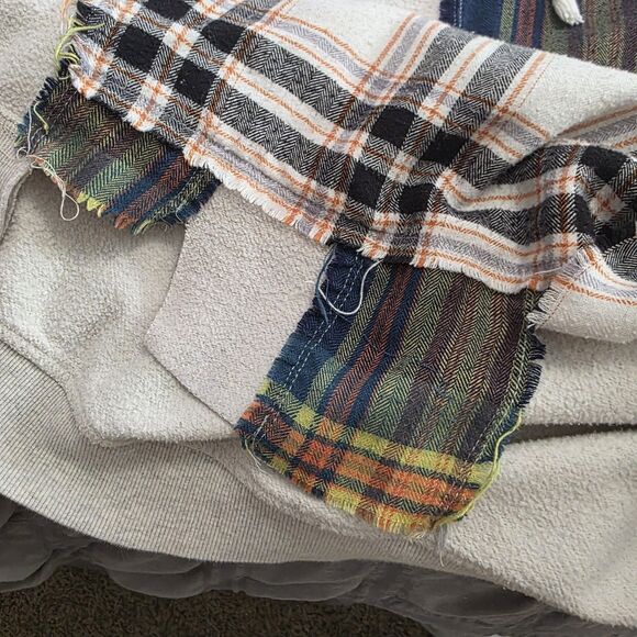 Urban Outfitters BDG Patchwork Hoodie Sweatshirt Size Medium Boho Distressed - Picture 13 of 13